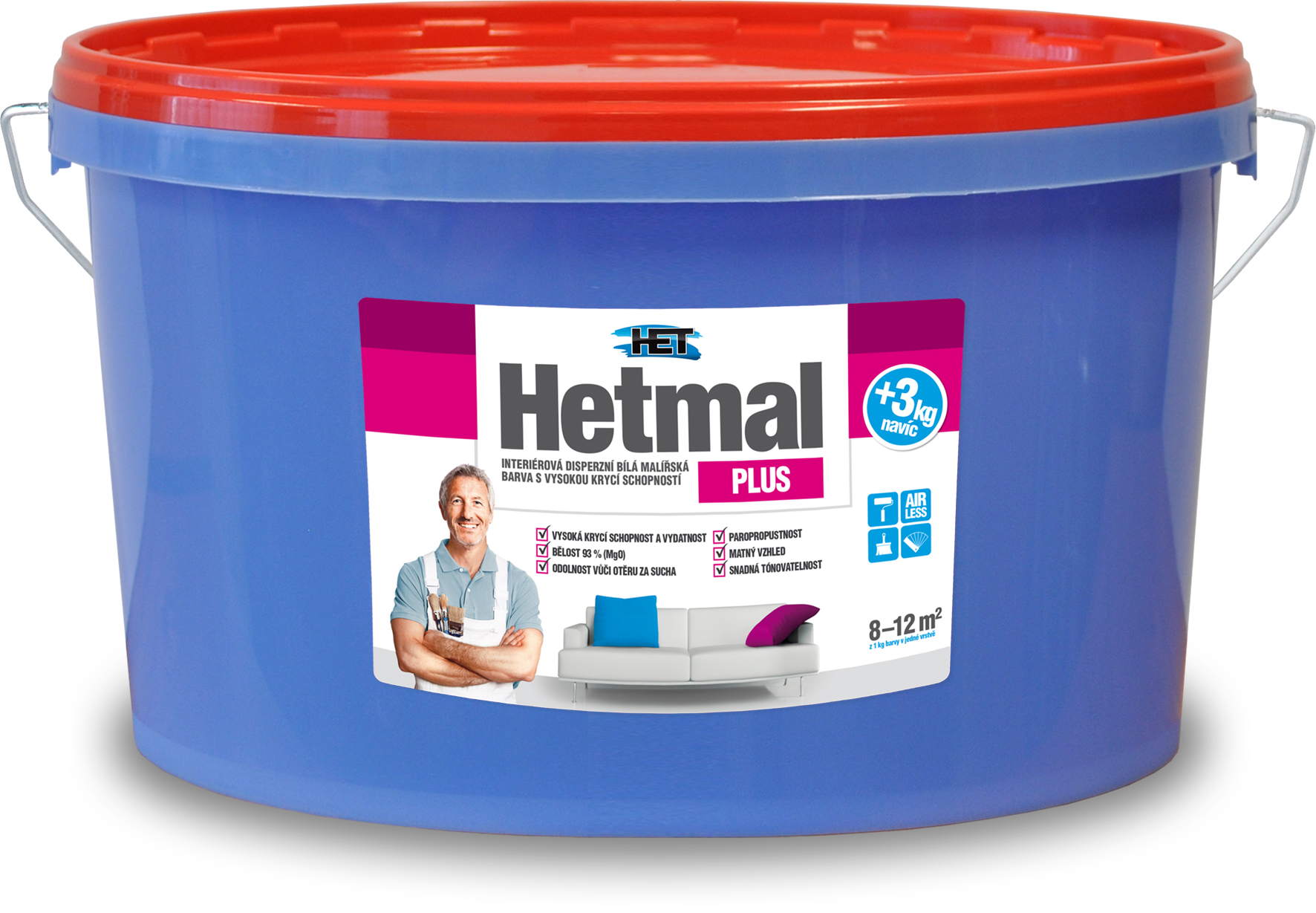 Hetmal Plus L&Š zdarma - Biela interiérová farba 10kg+1kg zdarma