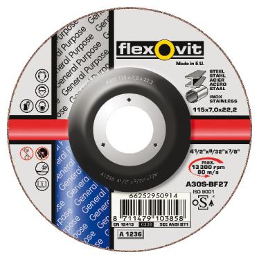 Kotúč Flexovit 115x7x22 General Purpose oceľ/nerez
