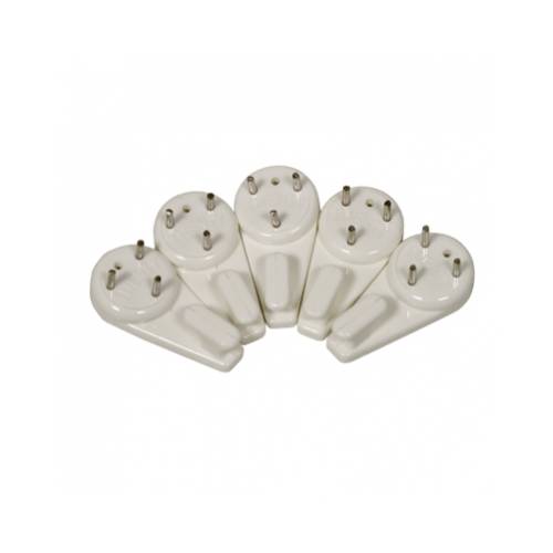 Twenty Plastový háčik s kovovými hrotmi univerzálny biely 3cm 5ks/bal.