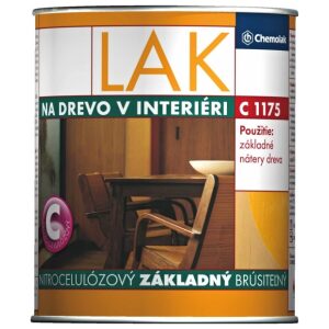 Lak C1175 0010 - Nitrocelulózový základný brúsiteľný polomatný vyplňovací transparentný lak na drevo 0