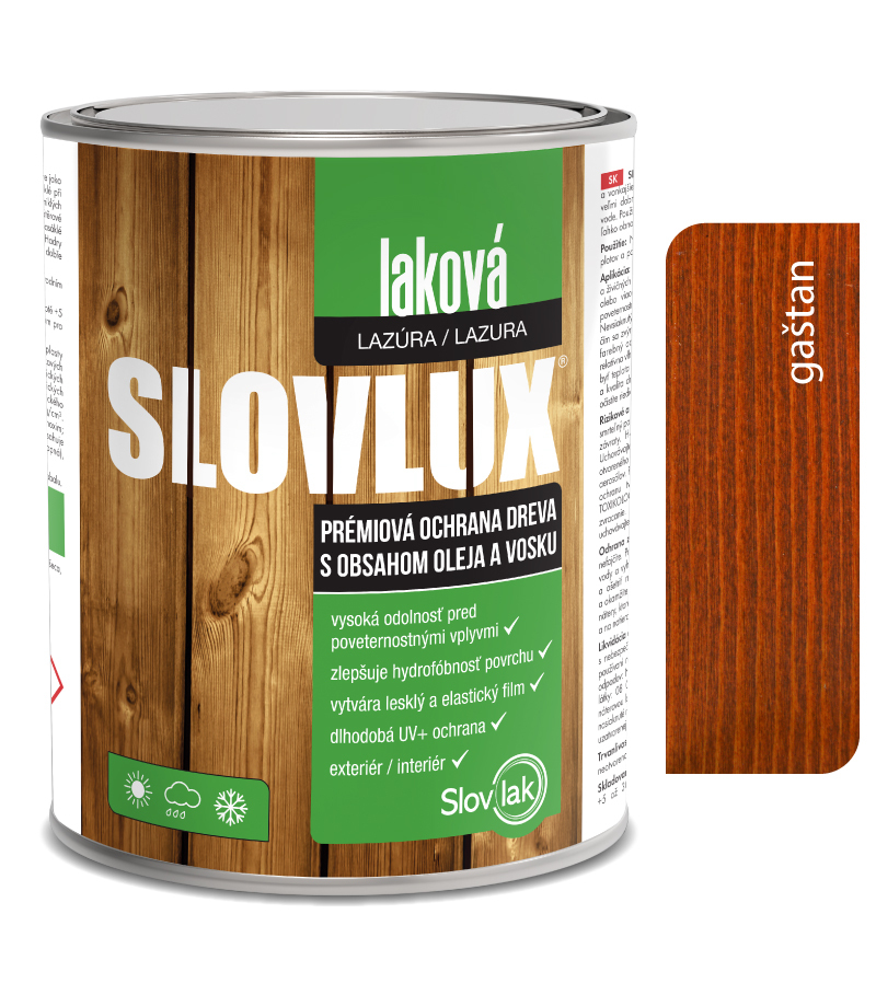 Slovlux Laková lazúra 0020 Gaštan 2