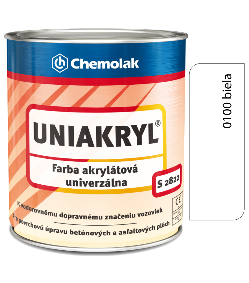 S2822 Uniakryl 0100 biela - Farba na značenie ciest