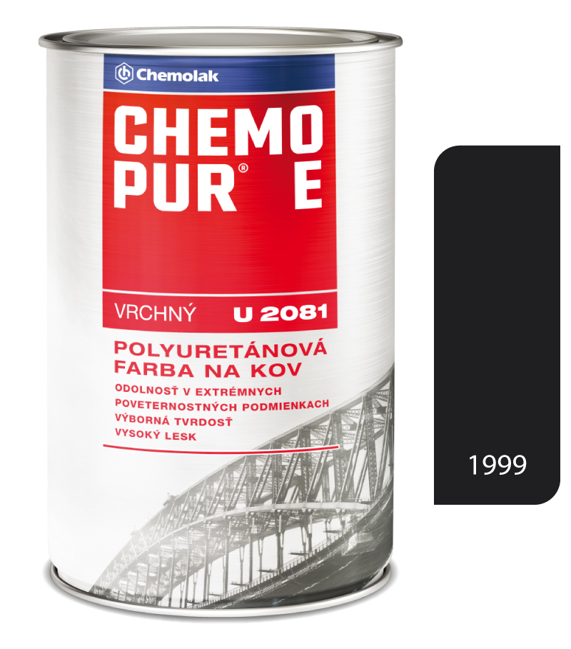 Chemopur E U2081 1999 čierna - Vrchná polyuretánová farba na kov
