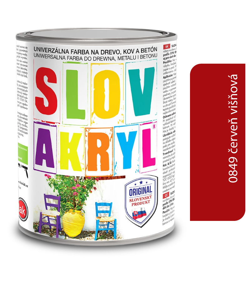 Slovakryl 0849 - červeň višnová 0