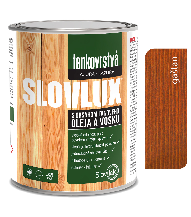 Slovlux Tenkovrstvá lazúra na drevo