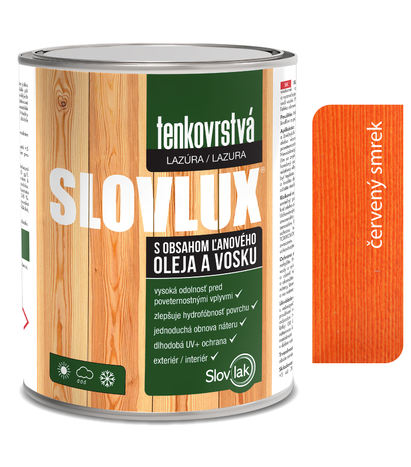 Slovlux Tenkovrstvá lazúra na drevo
