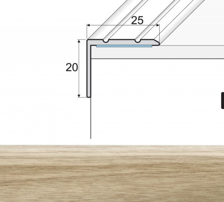 Profil schodový A36 Dub Mocca samolepiaci 2.7m