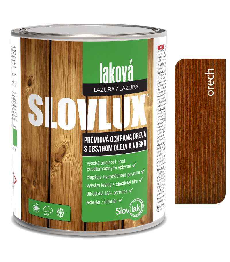 Slovlux Laková lazúra 0021 Orech 2