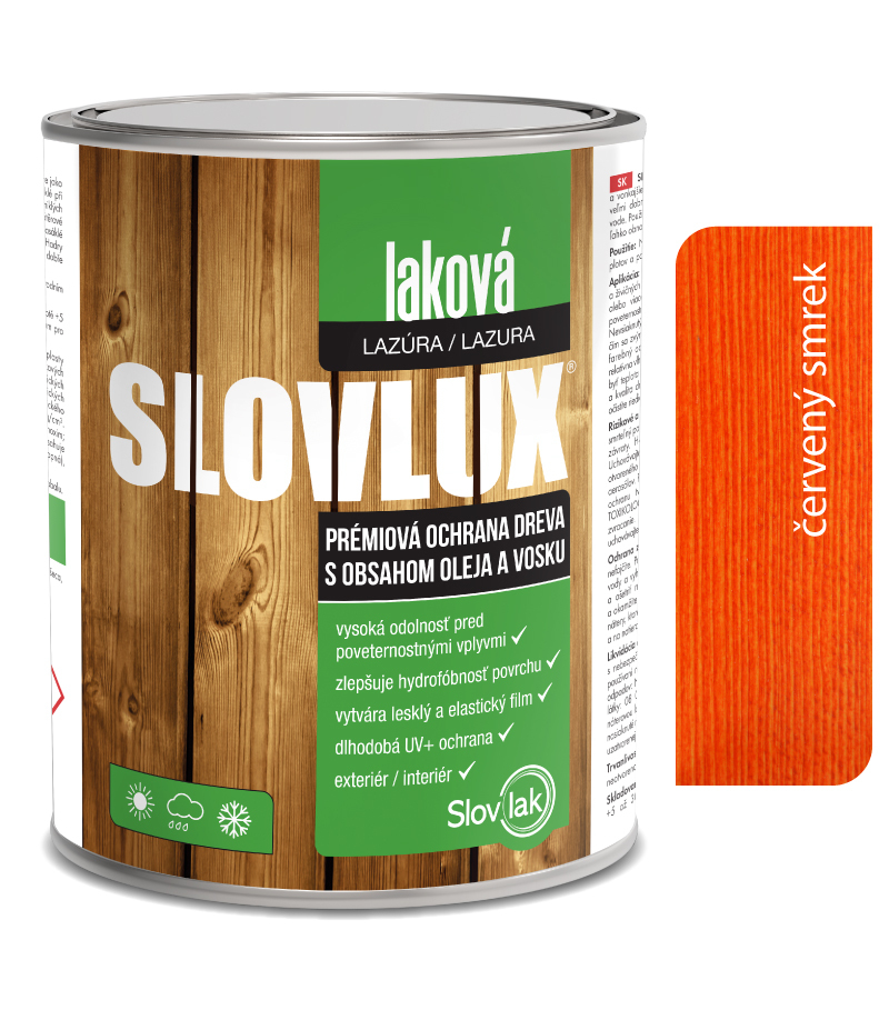 Slovlux Laková lazúra 0061 Červený smrek 2