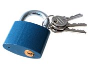 Zámok visiaci modrý 45mm