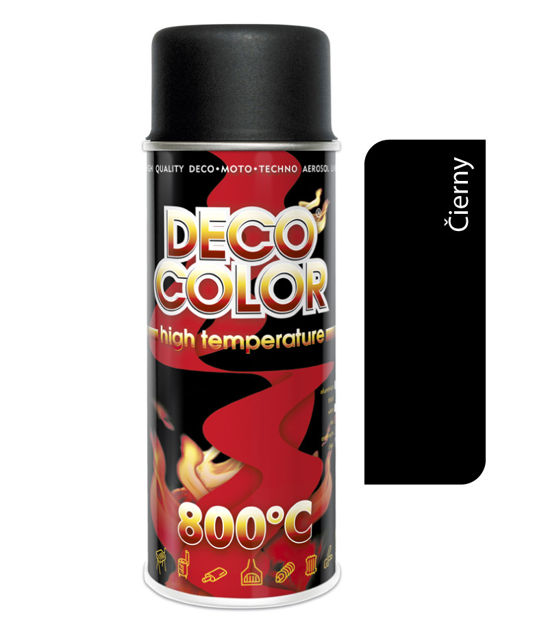 Deco Color Vysoká Teplota teploodolný sprej až do 650°C čierny 400ml