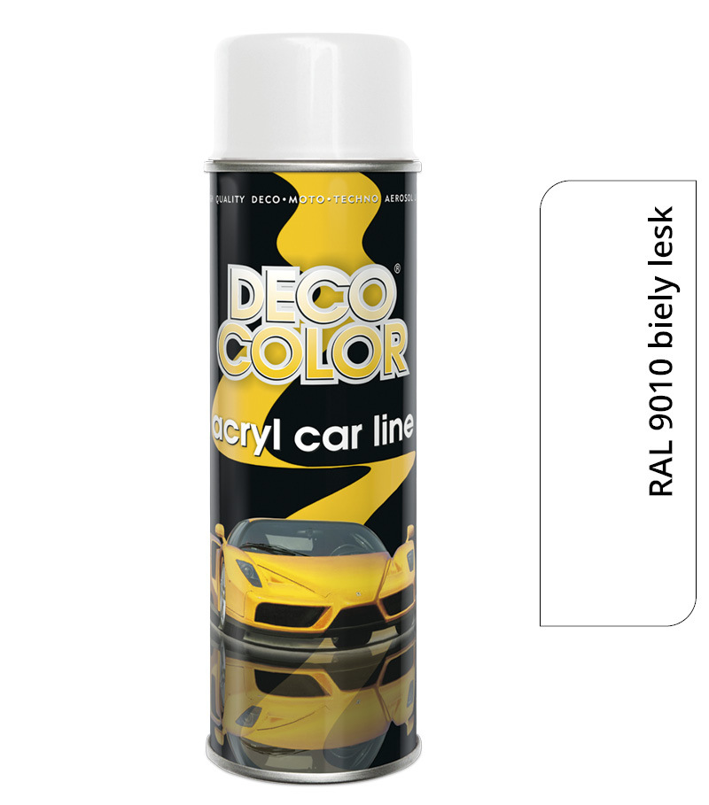 Deco Color Acryl Car line - Akrylový autolak RAL 9010 biely lesk 500ml