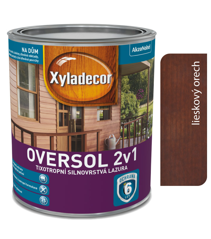 Xyladecor Silnovrstvá lazúra oversol 2v1 Lieskový orech 2