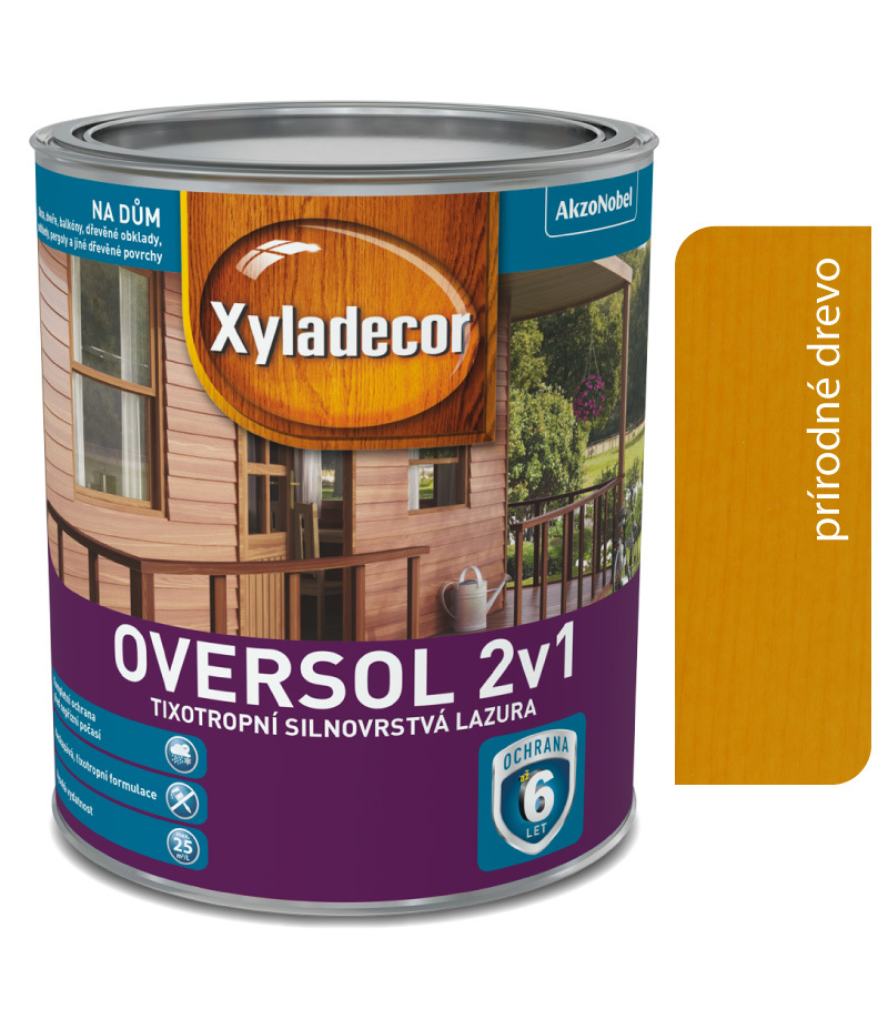 Xyladecor Silnovrstvá lazúra oversol 2v1 Prírodné drevo 2