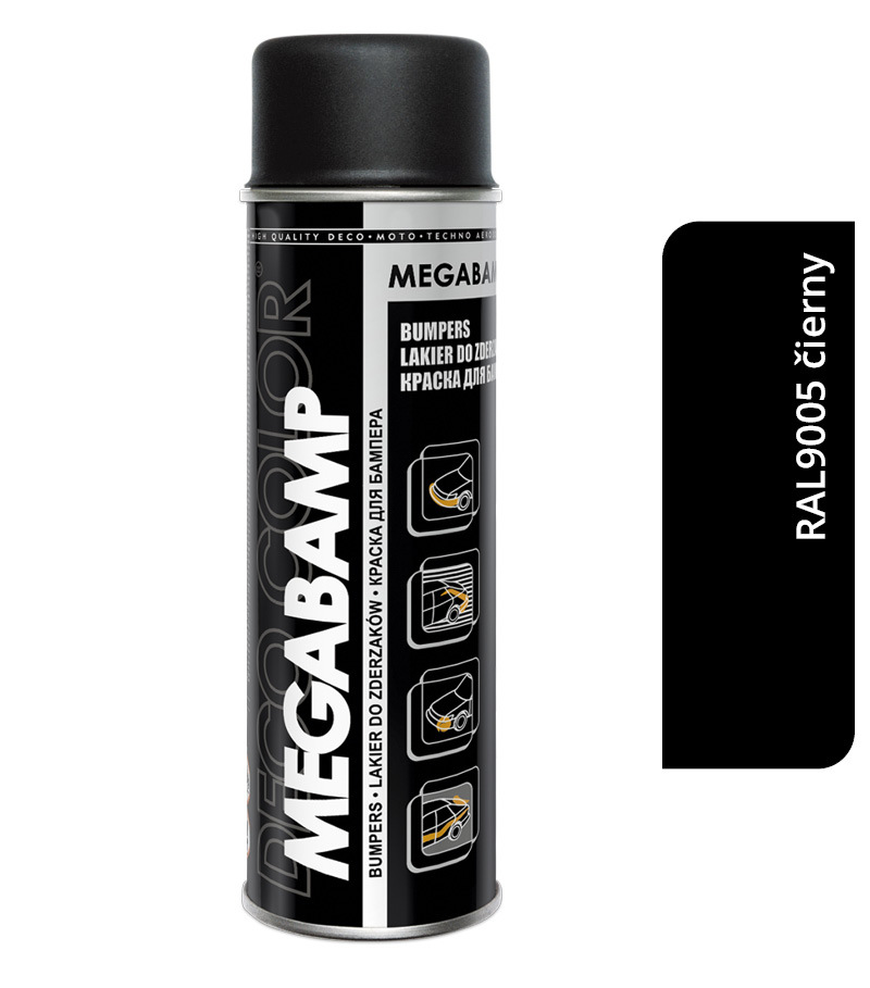 Deco Color Megabamp - Akrylátový lak na plastové nárazníky RAL 9005 čierny 500ml