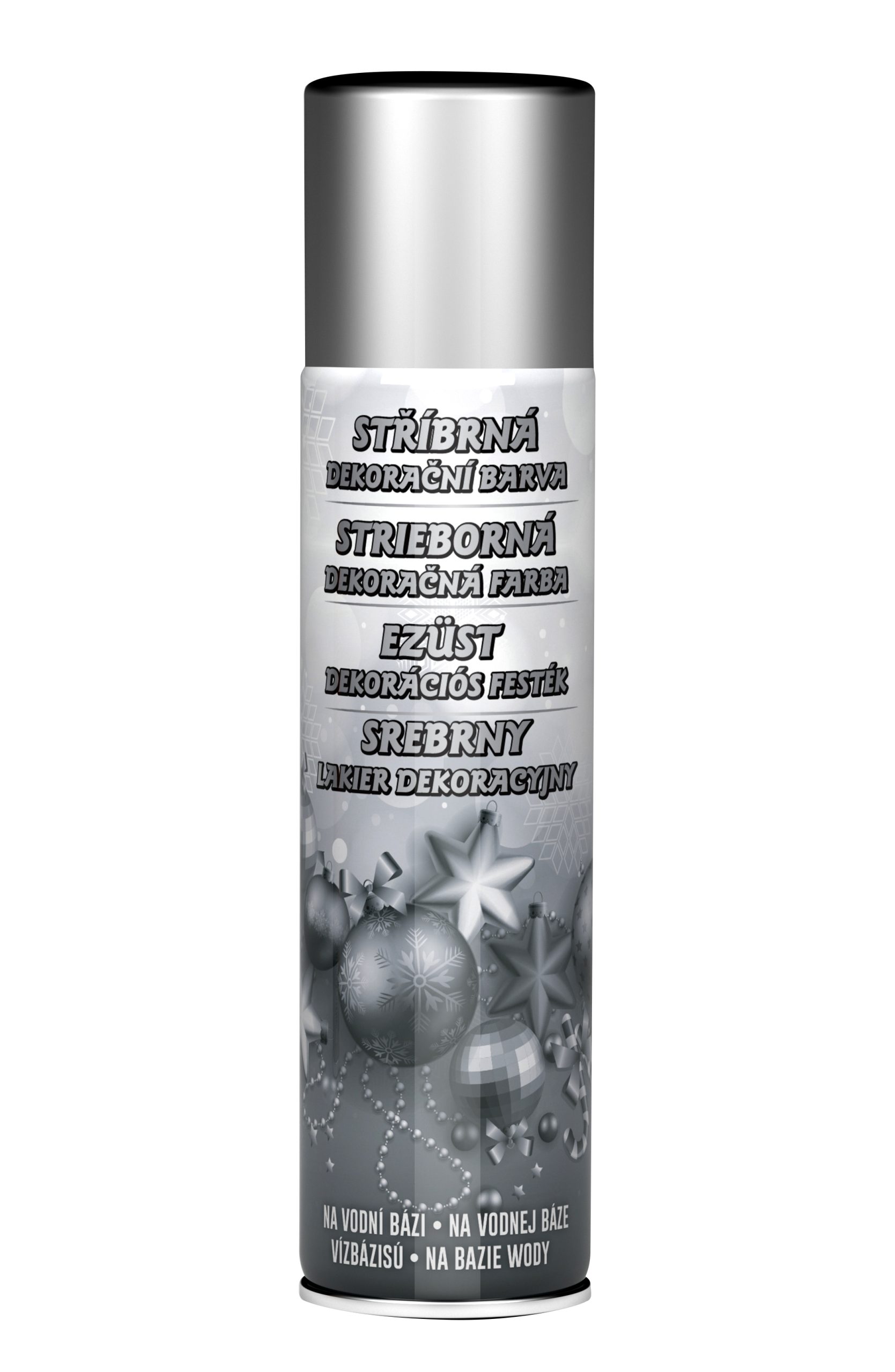 Dekoračný sprej strieborný 150ml - na vodnej báze aj do interiéru