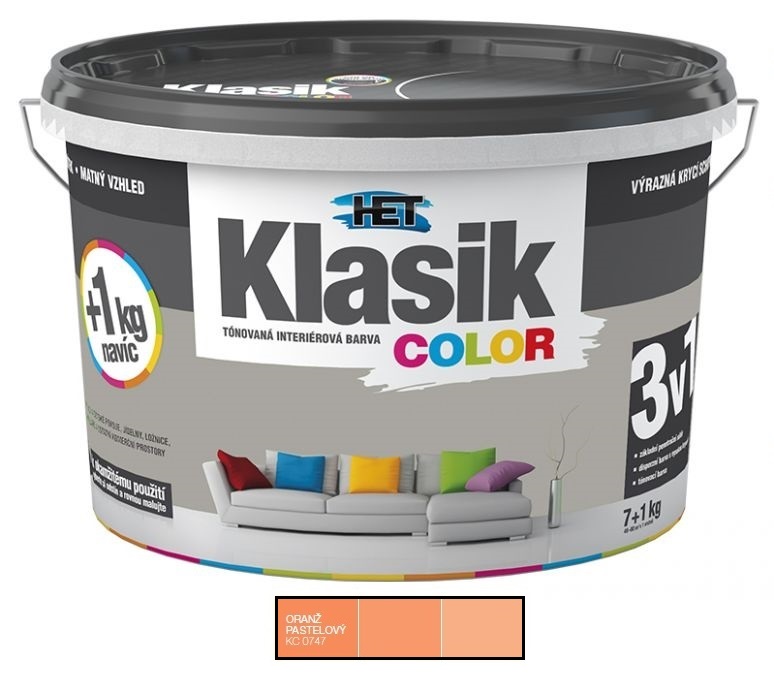 Het Klasik Color 0747 oranžový pastelový 7kg - dopredaj