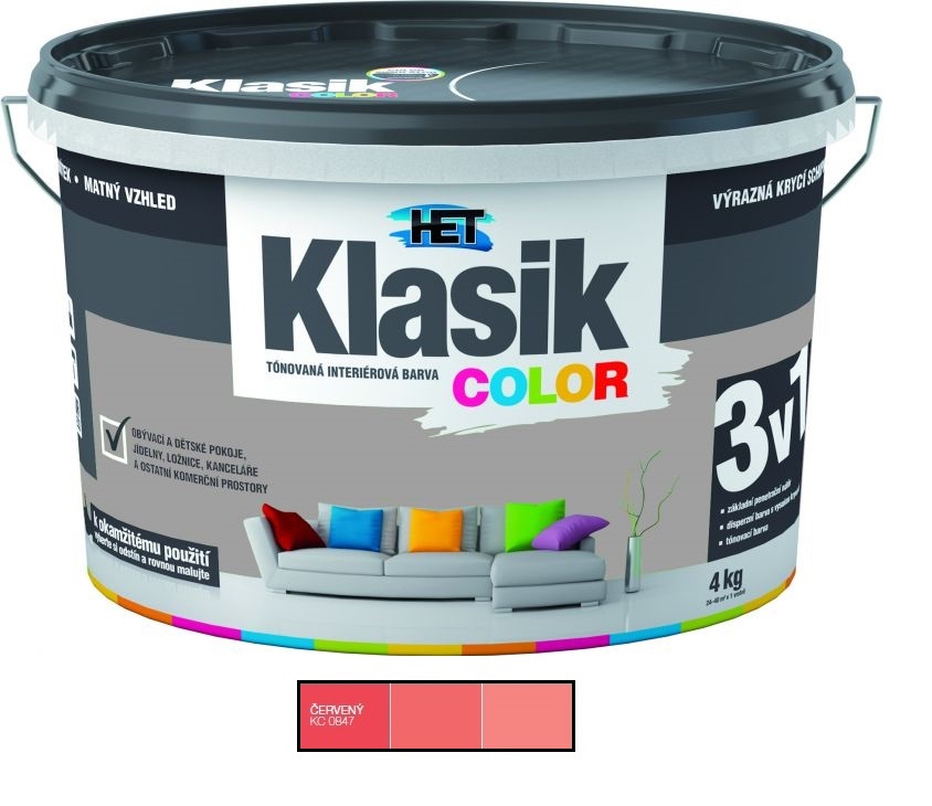 Het Klasik Color 0847 červený 4kg - dopredaj