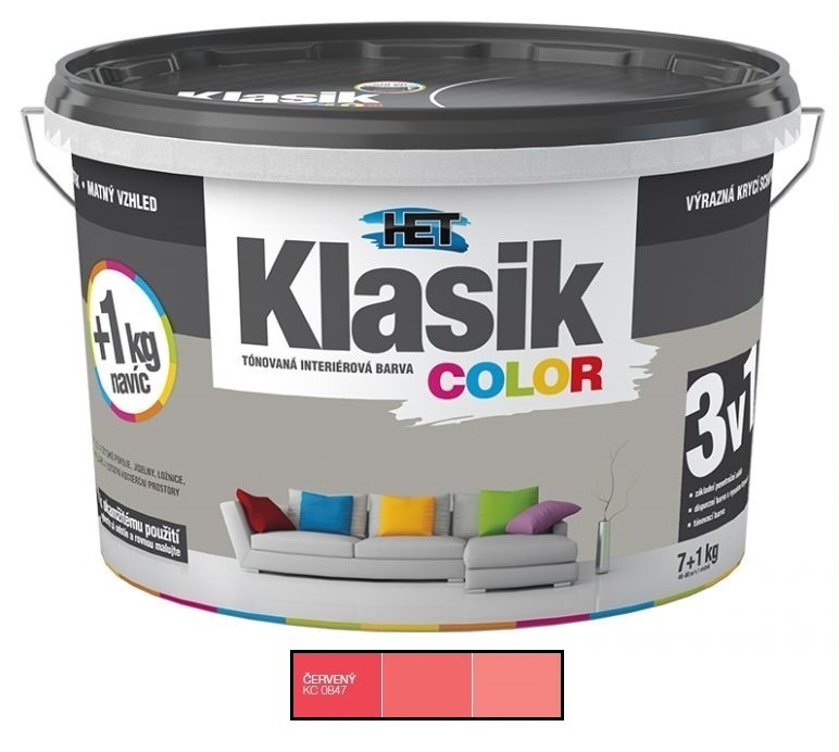 Het Klasik Color 0847 červený 7kg+1kg - dopredaj