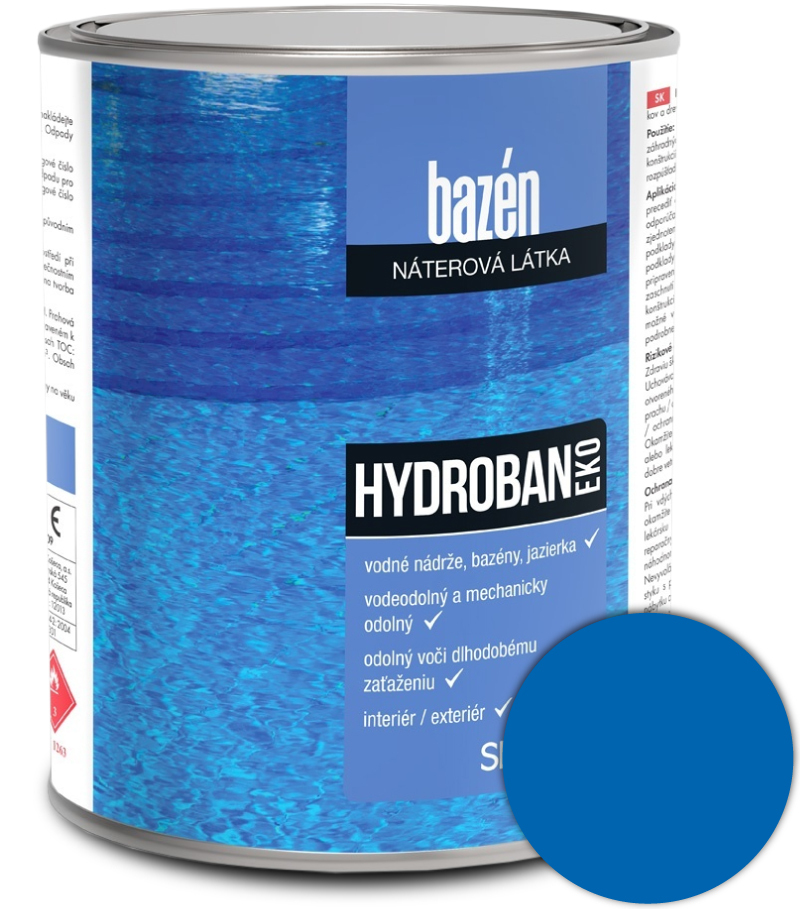 Hydroban 0420 EKO - modrá syntetická náterová hmota na bazény 10kg