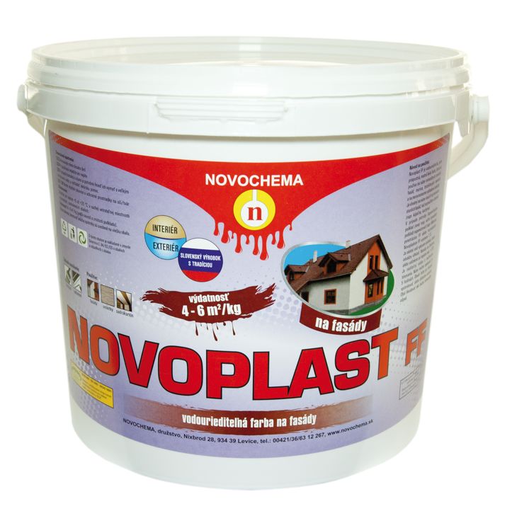Novoplast FF - Vodouriediteľná farba na fasády biela 3kg