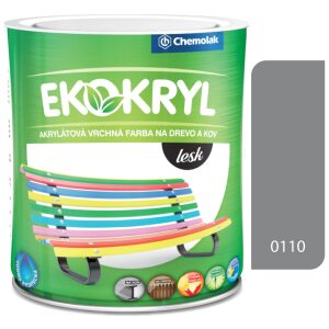 Ekokryl Lesk V2062 0110 šedá tmavá - vrchná akrylátová farba na drevo a kov 0