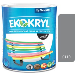 Ekokryl Mat V2045 0110 šedá - vrchná akrylátová farba na drevo a kov 0