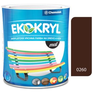 Ekokryl Mat V2045 0260 hnedá - vrchná akrylátová farba na drevo a kov 0