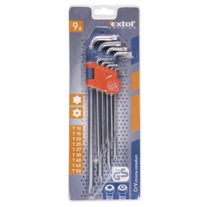 Extol Kľúče torx s dierkou predĺžené 10-50
