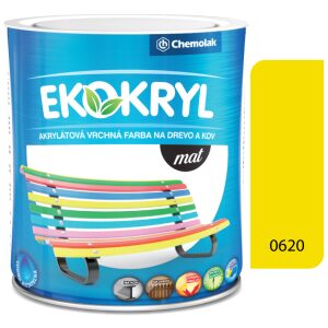 Ekokryl Mat V2045 0620 žltá - vrchná akrylátová farba na drevo a kov 0
