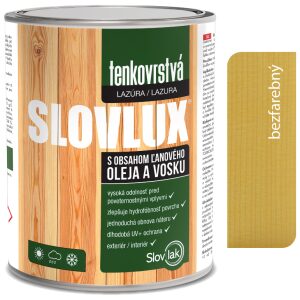 Slovlux tenkovrstvá lazúra na drevo bezfarebná 10L