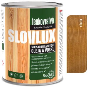 Slovlux tenkovrstvá lazúra na drevo dub 10L