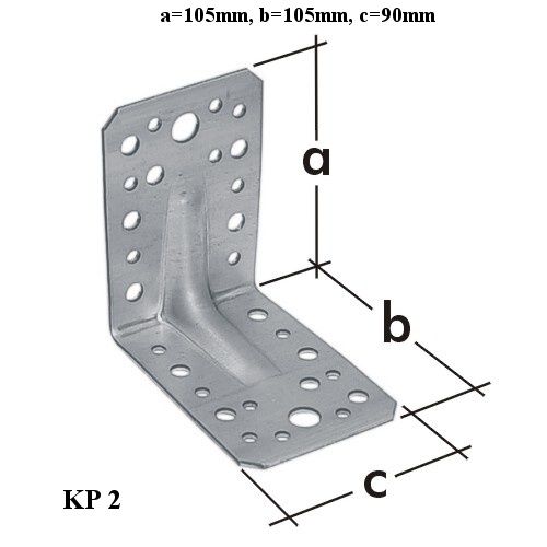 Domax KP2 Uholníková spojka 105x105x90x2.5mm