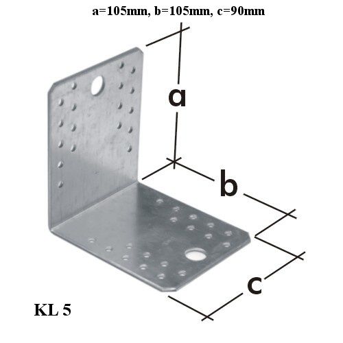 Domax KL5 Uholníková spojka 105x105x90x2.5mm