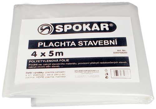 Spokar plachta stavebná 4x5m 100my