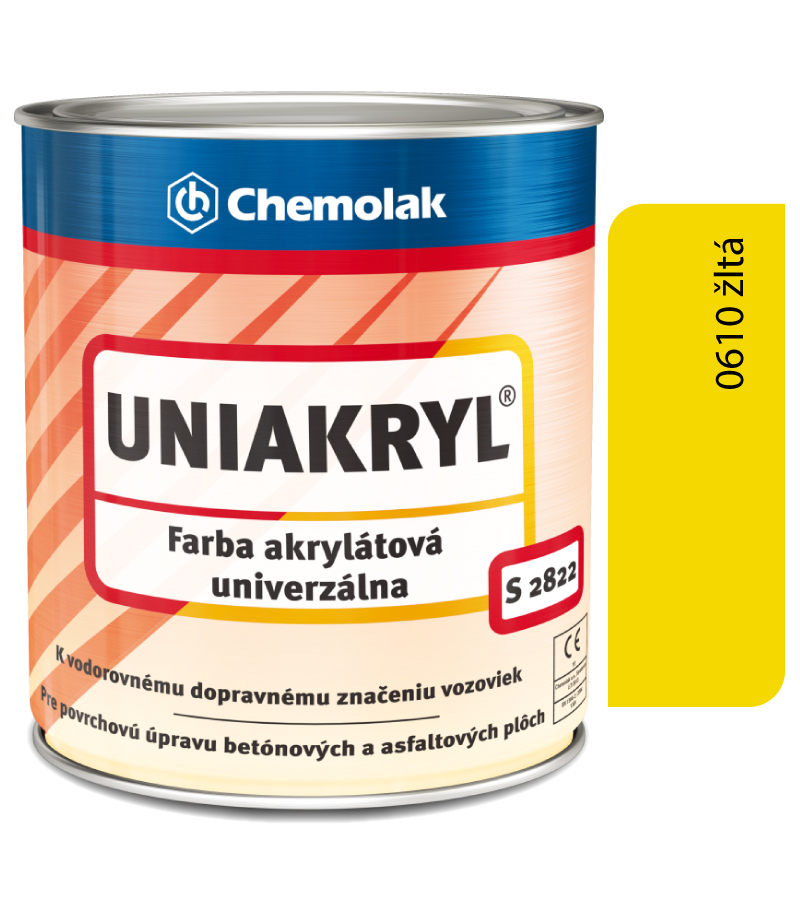 S2822 Uniakryl 0610 žltá - Farba na značenie ciest
