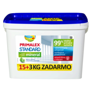 Primalex Štandard - Interiérová biela farba 15kg+3kg grátis