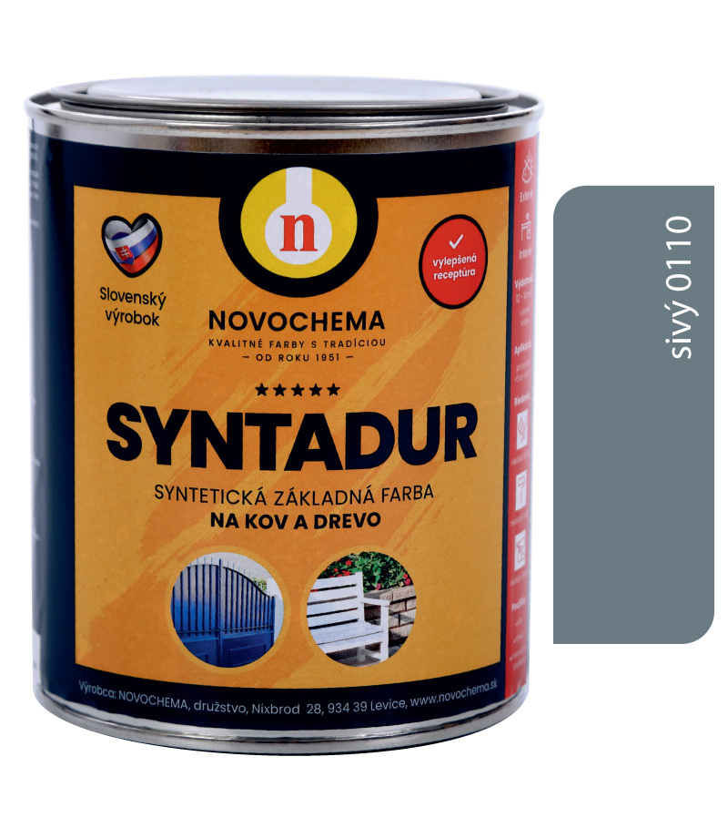 Syntadur S2000 0110 šedá - základná syntetická farba 10kg Syntadur S2000 0110 šedá - základná syntetická farba 10kg