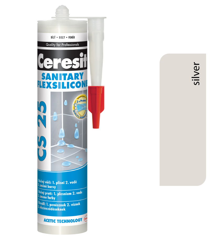 Ceresit CS 25 Sanitary 04 Silver 280ml - sanitárny silikón