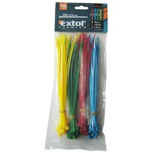 Extol Premium Pásky sťahovacie farebné 3.6x200mm 100ks priemer 50mm