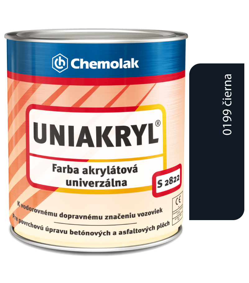 S2822 Uniakryl 0199 čierna - Farba na značenie ciest