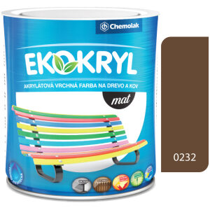 Ekokryl Mat V2045 0232 hnedá kávová - vrchná akrylátová farba na drevo a kov 0