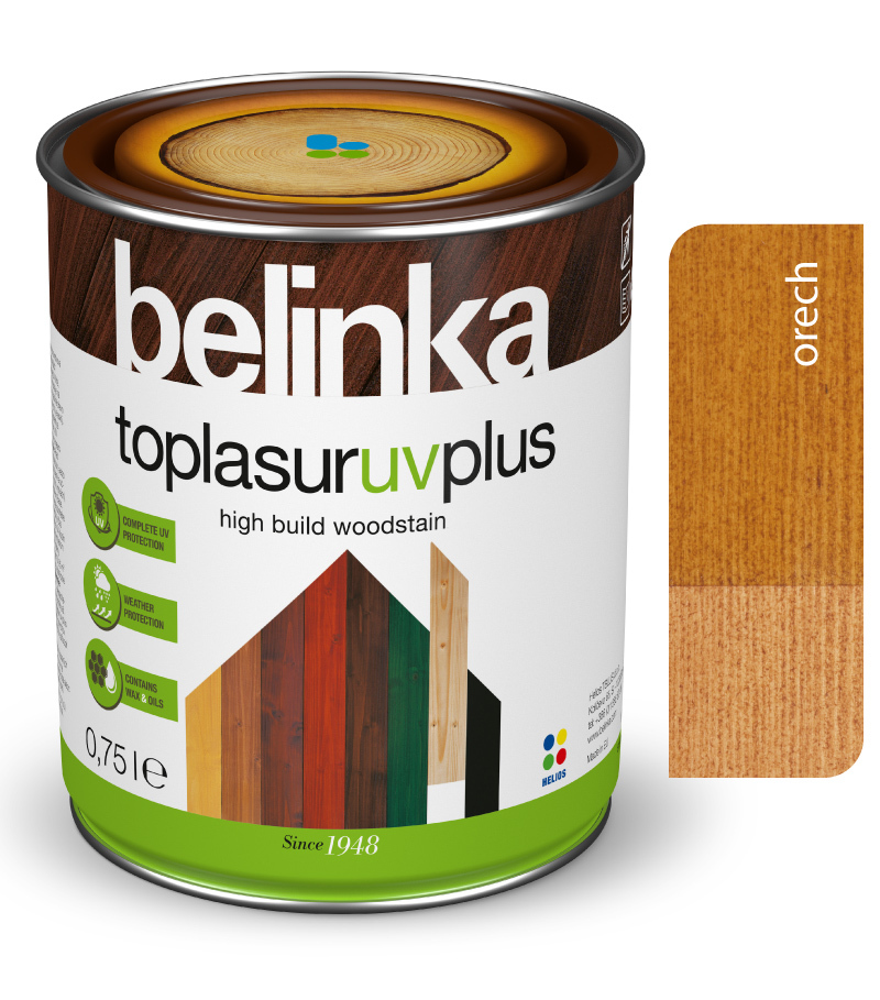 Belinka Toplasur UV Plus orech 16 - Hrubovrstvá lazúra 10l