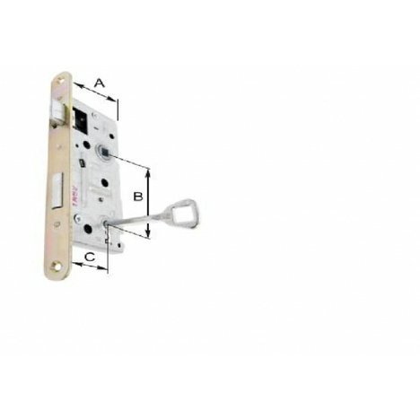 Tesla Zámok stavebný zadlabávací 60/90/45 na kľúč