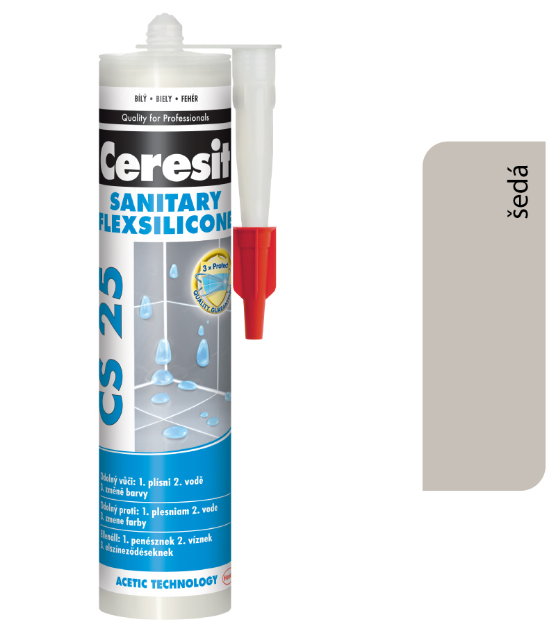 Ceresit CS 25 Sanitary 07 Šedý 280ml - sanitárny silikón