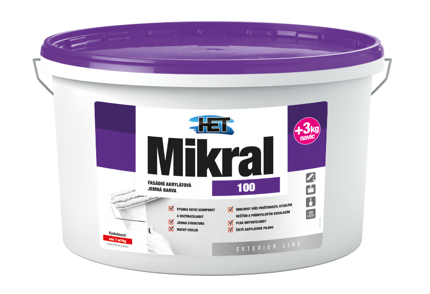 Het Mikral 100 15+3kg - Hladká fasádna akrylátová farba