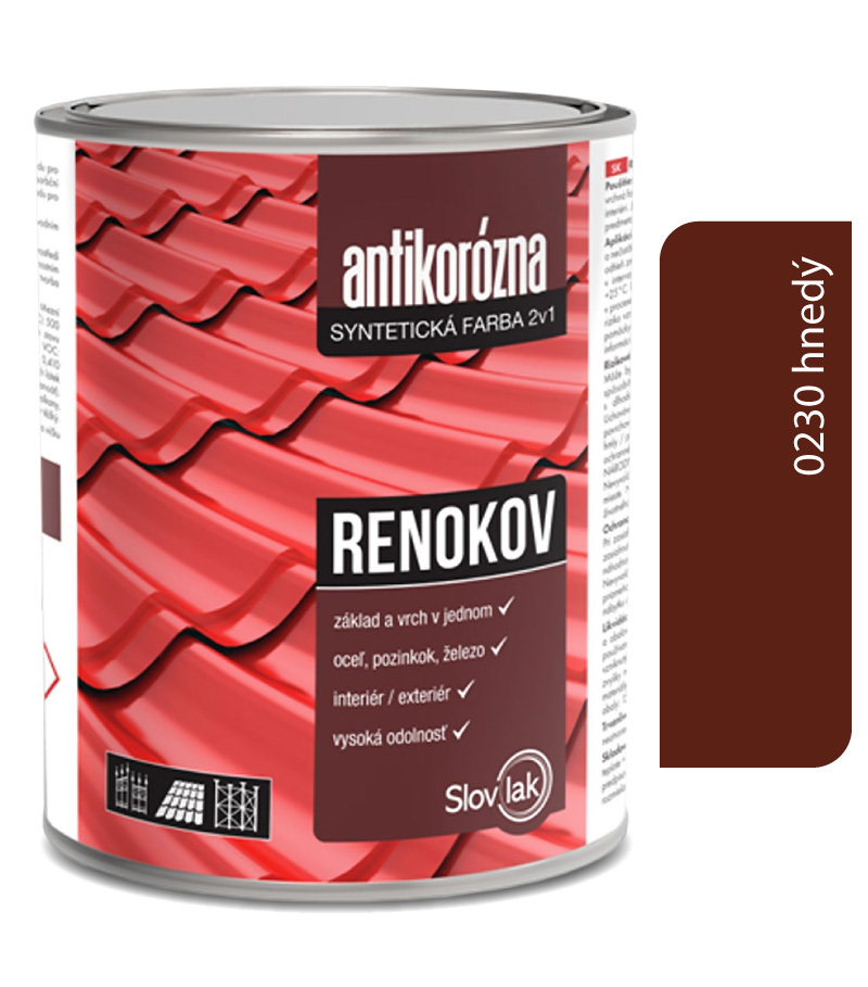 Renokov hnedý - Antikorózna farba na kov 10kg