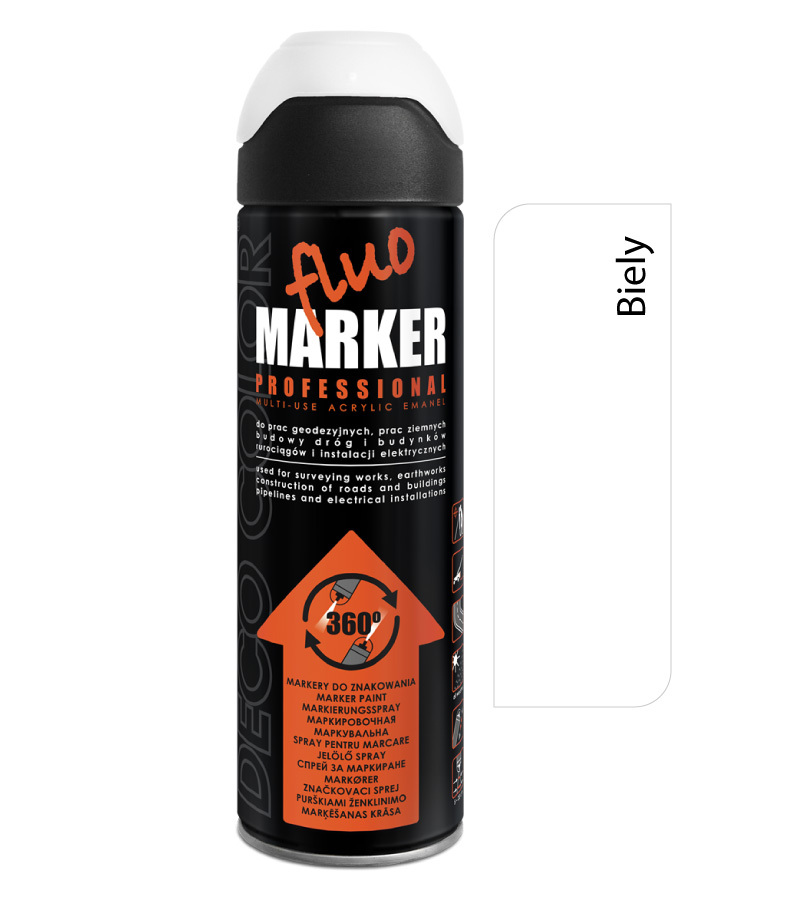Deco Color Fluomarker - Značkovací sprej biely 500ml