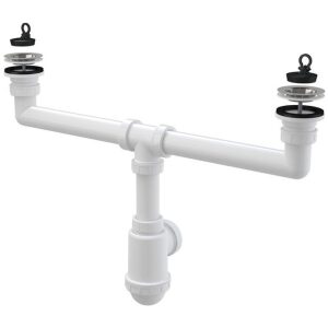 Sifón pre dvojdrez s nerezovými mriežkami A449