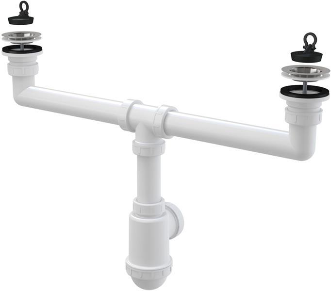 Sifón pre dvojdrez s nerezovými mriežkami A449